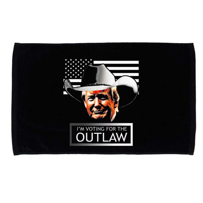 Trump Maga IM Voting For The Outlaw And The Hillbilly 2024 Microfiber Hand Towel