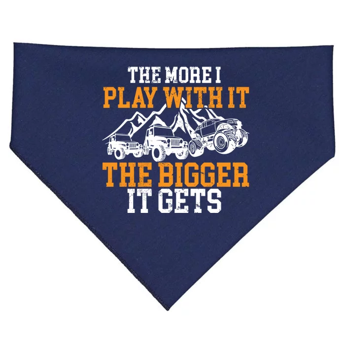 The More I Play With It The Bigger It Gets I Funny Truck USA-Made Doggie Bandana