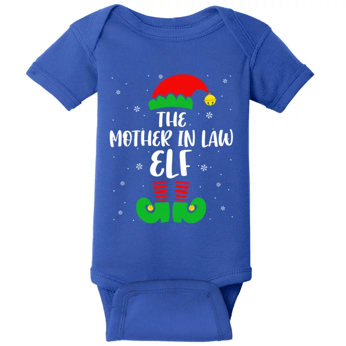 The Mother In Law Elf Funny Christmas Elf Matching Family Gift Baby Bodysuit