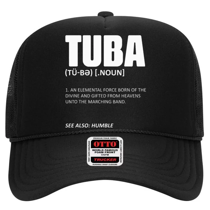 Tuba Musical Instrument Definition Marching Band Geek Tubis High Crown Mesh Trucker Hat