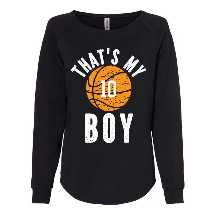 Thats My Jersey Number #10 Vintage Basketball Mom Dad Gift Womens California Wash Sweatshirt