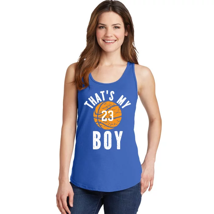 That's My Jersey Number #23 Vintage Basketball Mom Dad Gift Ladies Essential Tank