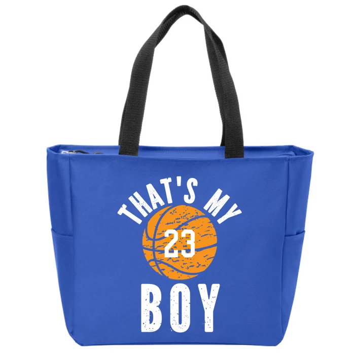 That's My Jersey Number #23 Vintage Basketball Mom Dad Gift Zip Tote Bag