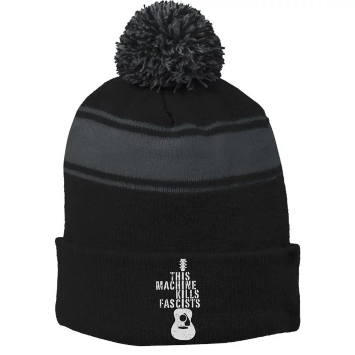 This Machine Kills Fascists Stripe Pom Pom Beanie