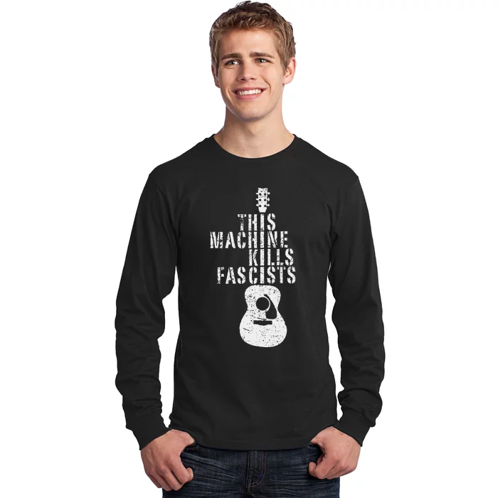 This Machines Kills Fascists Funny Guitar Music Lover Long Sleeve Shirt