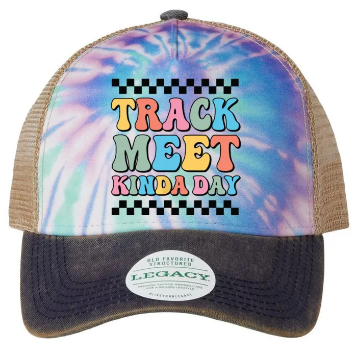 Track Meet Kinda Day Track And Field Mom Runner For Girl Legacy Tie Dye Trucker Hat