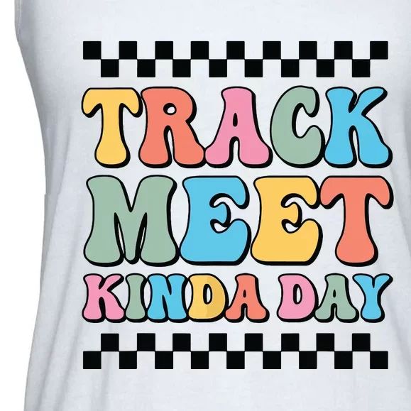 Track Meet Kinda Day Track And Field Mom Runner For Girl Ladies Essential Flowy Tank