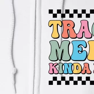 Track Meet Kinda Day Track And Field Mom Runner For Girl Full Zip Hoodie