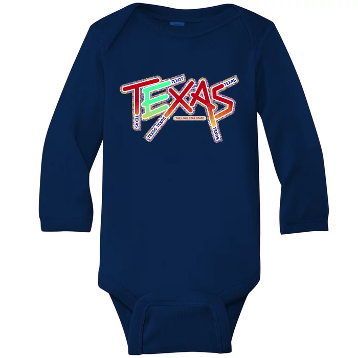 Texas Modern Logo Baby Long Sleeve Bodysuit