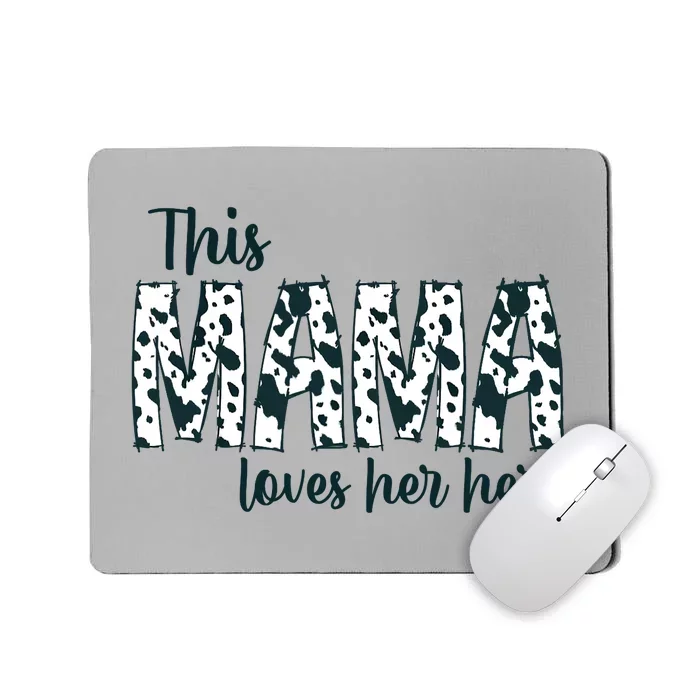 This Mama Loves Her Herd Mother's Day Cow Pattern Mousepad