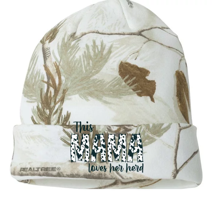 This Mama Loves Her Herd Mother's Day Cow Pattern Kati - 12in Camo Beanie