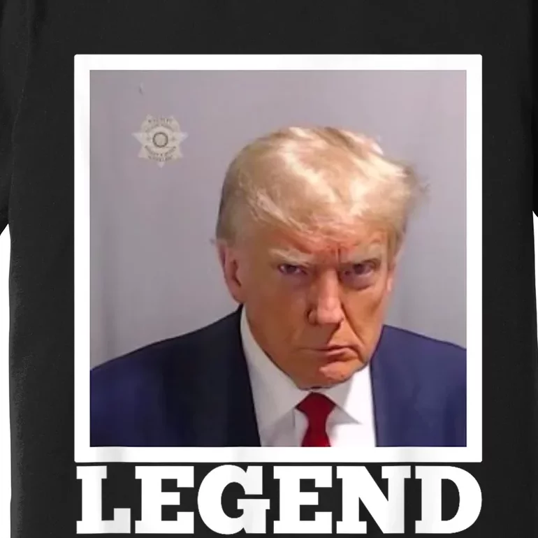 TRUMP MUGSHOT LEGEND President Trump 2024 Fulton Premium T-Shirt