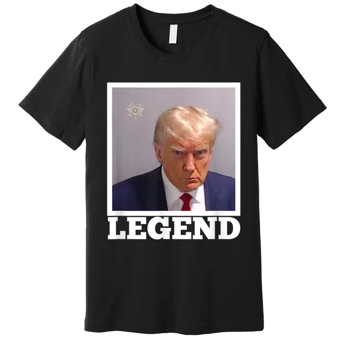 TRUMP MUGSHOT LEGEND President Trump 2024 Fulton Premium T-Shirt