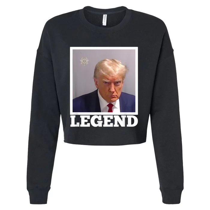 TRUMP MUGSHOT LEGEND President Trump 2024 Fulton Cropped Pullover Crew