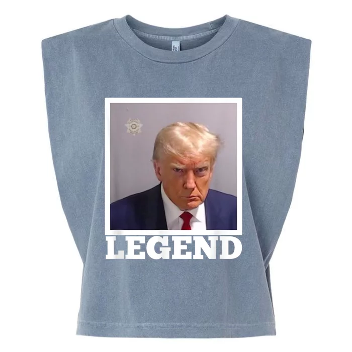 TRUMP MUGSHOT LEGEND President Trump 2024 Fulton Garment-Dyed Women's Muscle Tee