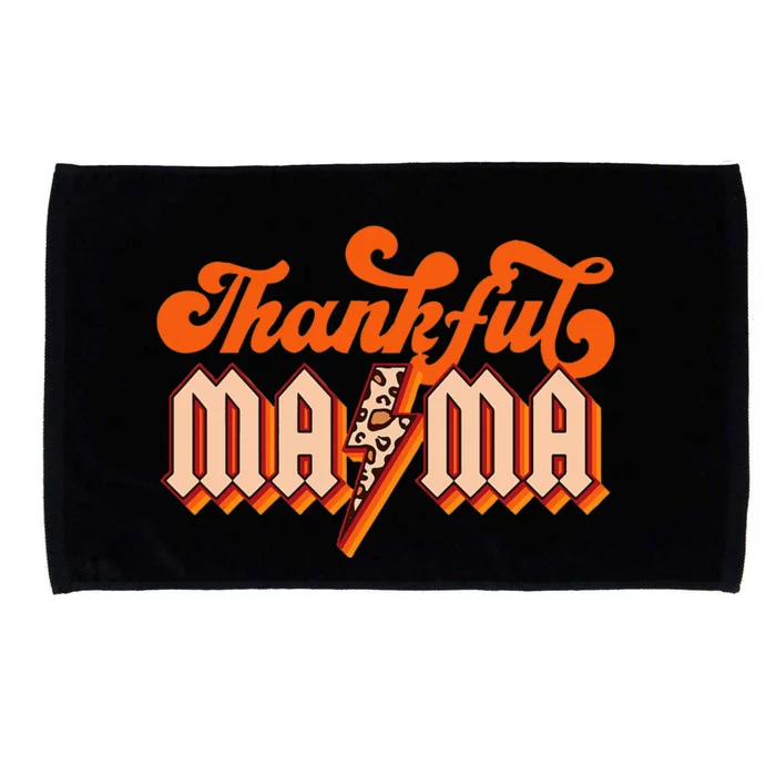 Thankful Mama Leopard Thanksgiving Mama Mom Microfiber Hand Towel