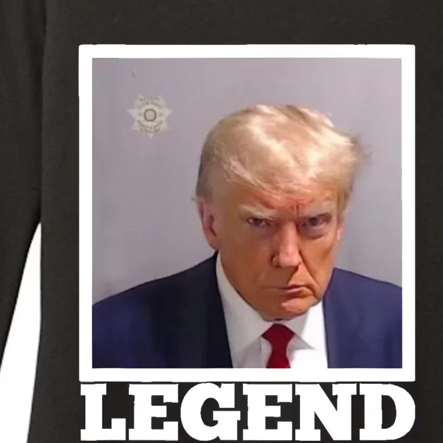 TRUMP MUGSHOT LEGEND President Trump 2024 Fulton Womens CVC Long Sleeve Shirt