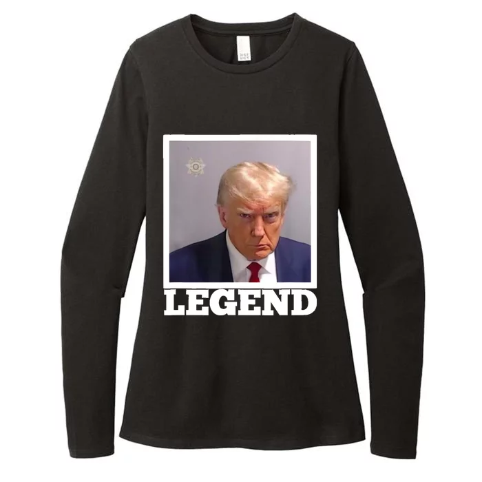 TRUMP MUGSHOT LEGEND President Trump 2024 Fulton Womens CVC Long Sleeve Shirt