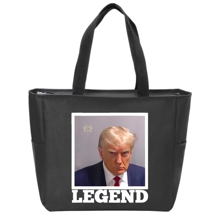 TRUMP MUGSHOT LEGEND President Trump 2024 Fulton Zip Tote Bag