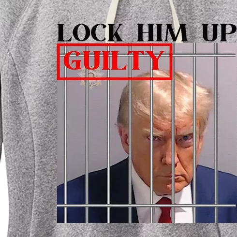 Trump Mugshot Lock Him Up Guilty Jail Prison Anti Trump Women's Fleece Hoodie