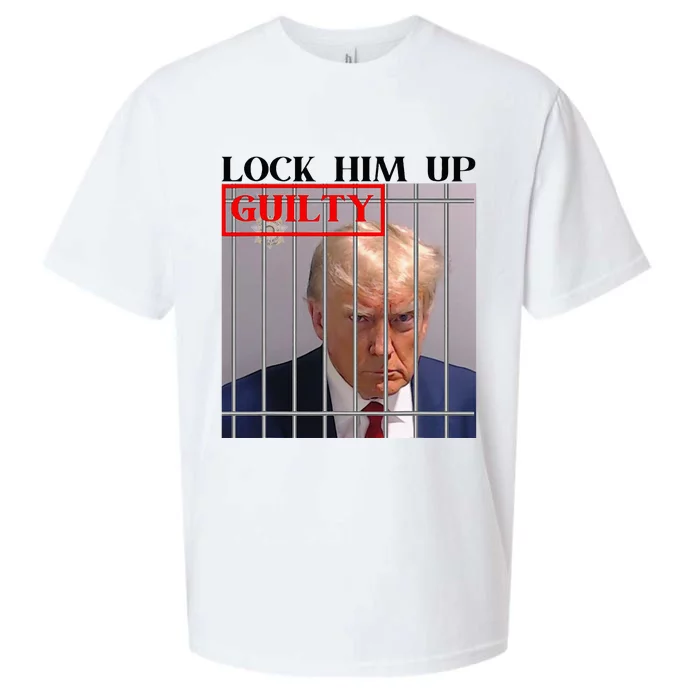 Trump Mugshot Lock Him Up Guilty Jail Prison Anti Trump Sueded Cloud Jersey T-Shirt