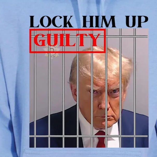 Trump Mugshot Lock Him Up Guilty Jail Prison Anti Trump Unisex Surf Hoodie