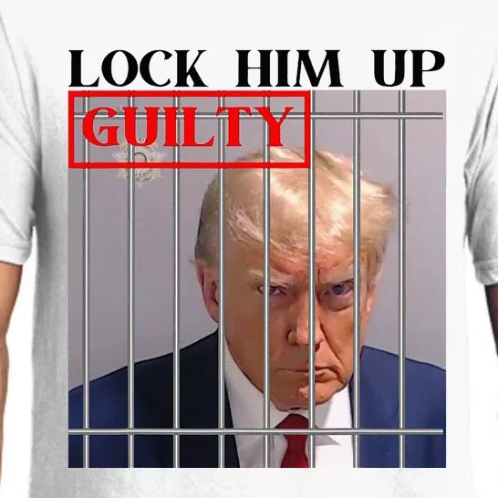 Trump Mugshot Lock Him Up Guilty Jail Prison Anti Trump Pajama Set