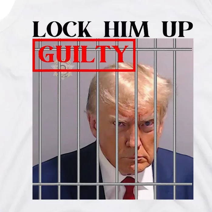 Trump Mugshot Lock Him Up Guilty Jail Prison Anti Trump Tank Top