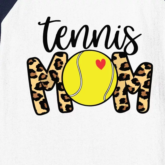 Tennis Mom Leopard Funny Tennis Mom Mothers Day Baseball Sleeve Shirt