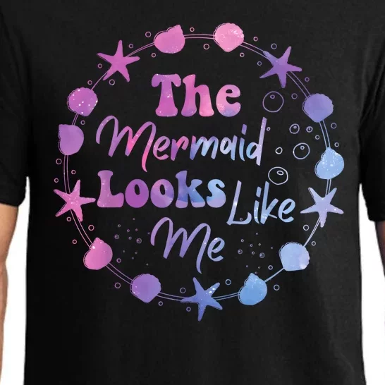 The Mermaid Looks Like Me Kids Funny Quote Design Pajama Set