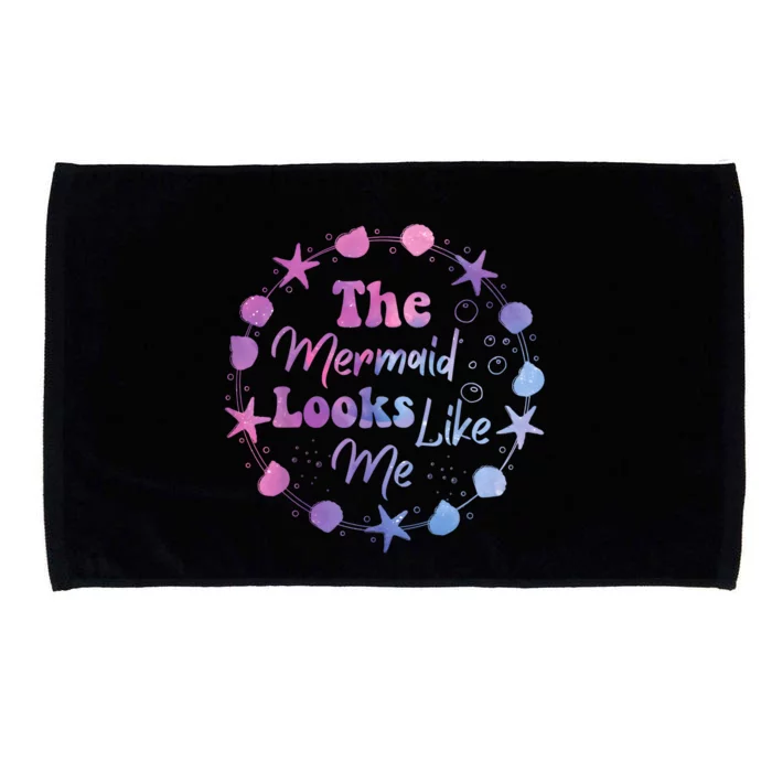 The Mermaid Looks Like Me Kids Funny Quote Design Microfiber Hand Towel