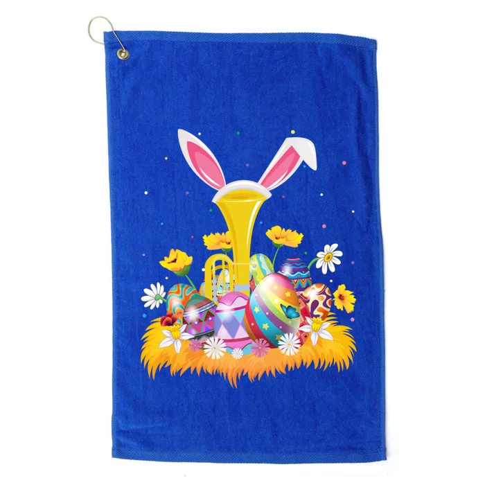 Tuba Music Lover Easter Egg Funny Tuba Easter Sunday Cute Gift Platinum Collection Golf Towel