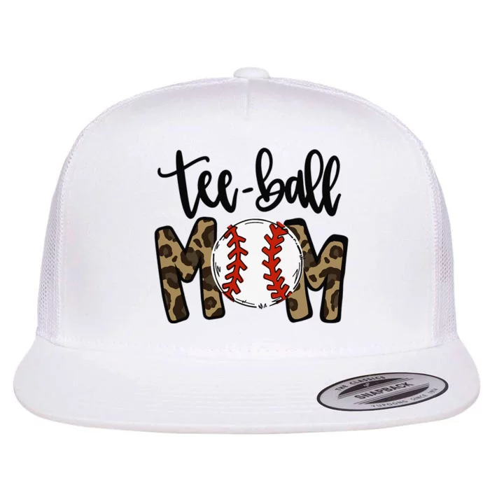 Teeball Mom Leopard Mom Funny Ball Mom Mother's Day Gift Flat Bill Trucker Hat