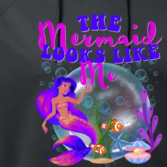 The Mermaid Looks Like Me Black Girl Performance Fleece Hoodie