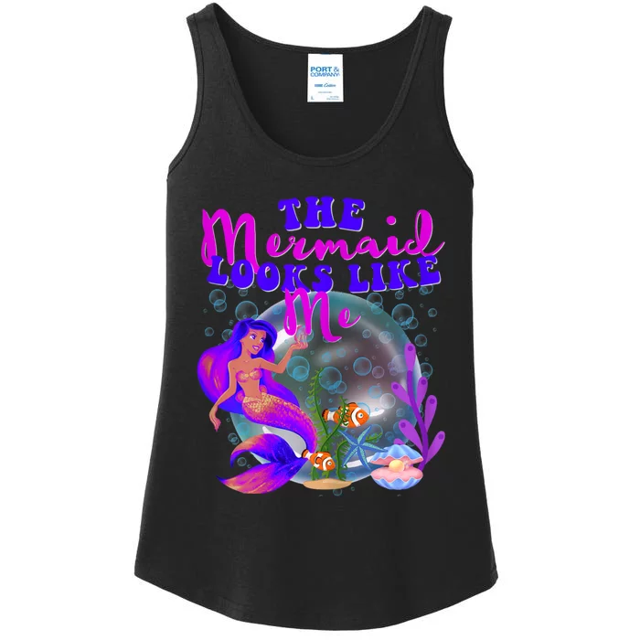 The Mermaid Looks Like Me Black Girl Ladies Essential Tank