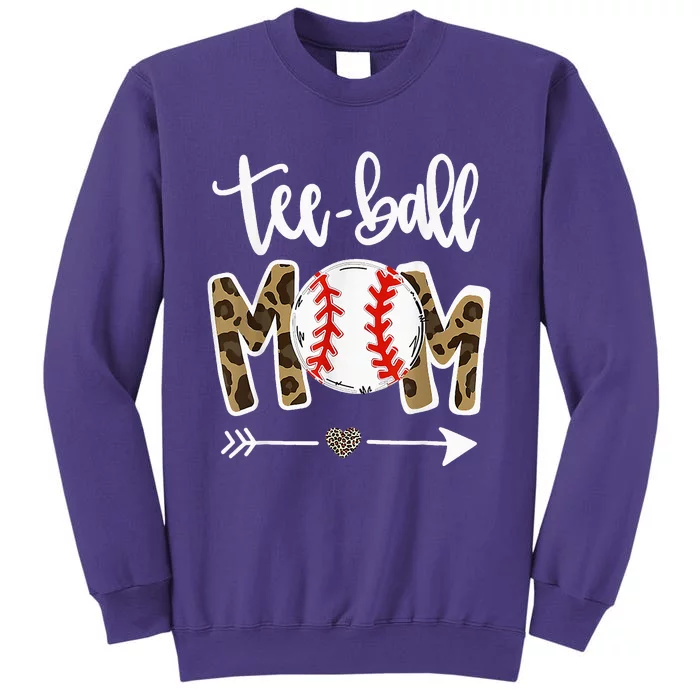 Teeball Mom Leopard Mom Funny Ball Mom Mother's Day Sweatshirt