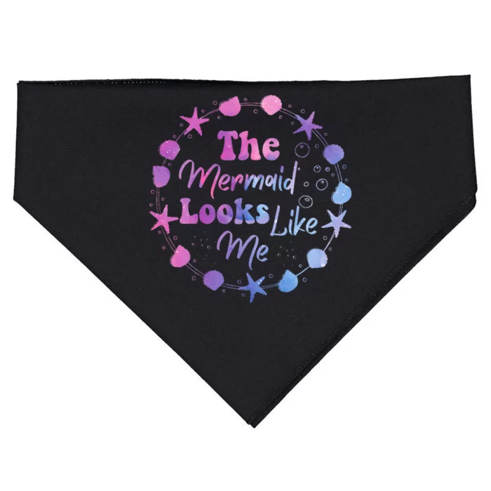 The mermaid looks like me Funny Quote Design USA-Made Doggie Bandana