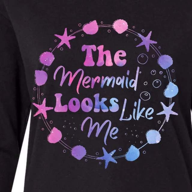 The mermaid looks like me Funny Quote Design Womens Cotton Relaxed Long Sleeve T-Shirt