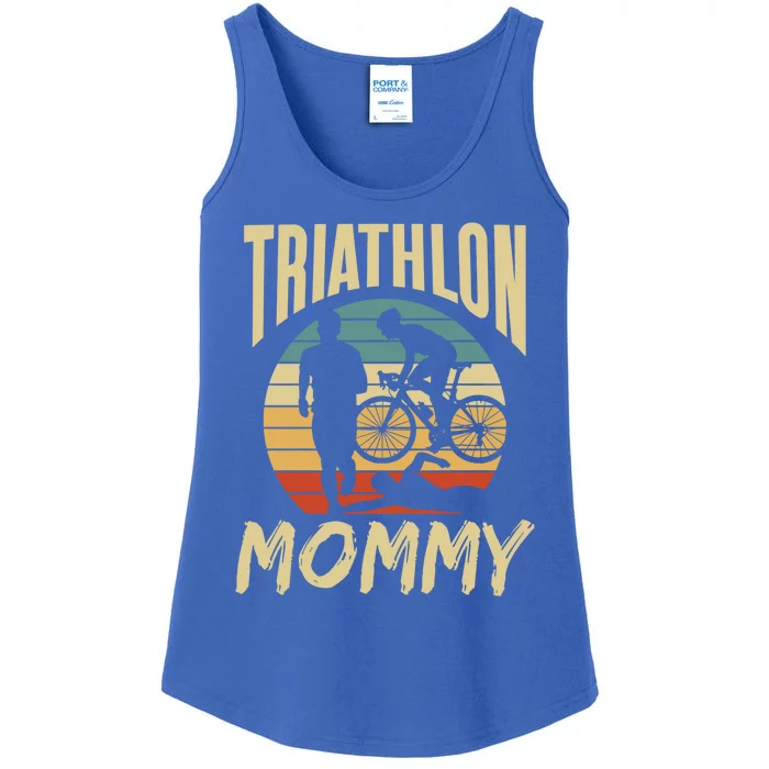 Triathlon Mommy Lover Sport Triathlete Mom Mother Mama Gift Ladies Essential Tank