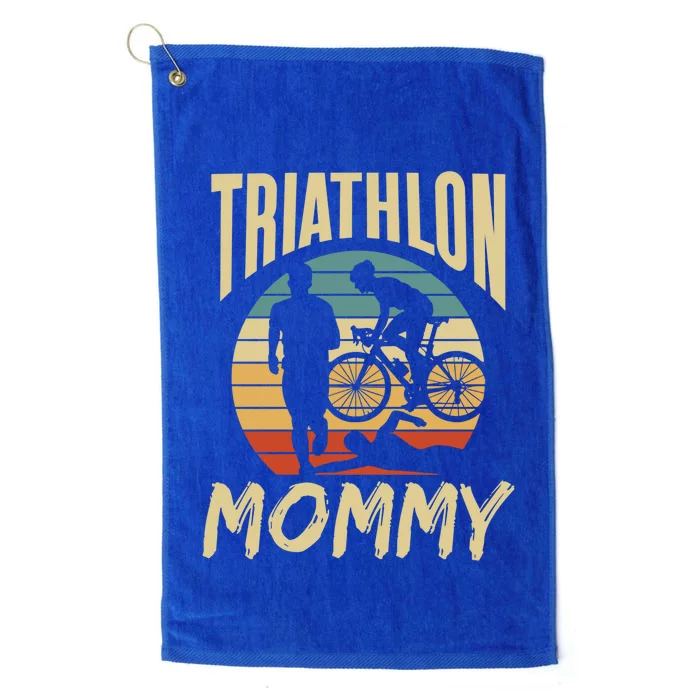 Triathlon Mommy Lover Sport Triathlete Mom Mother Mama Gift Platinum Collection Golf Towel