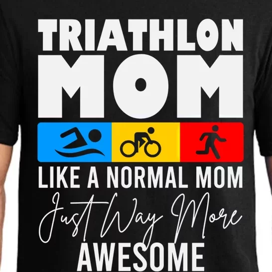 Triathlon Mom Love To Run Bike And Swim Triathlon Gift Pajama Set