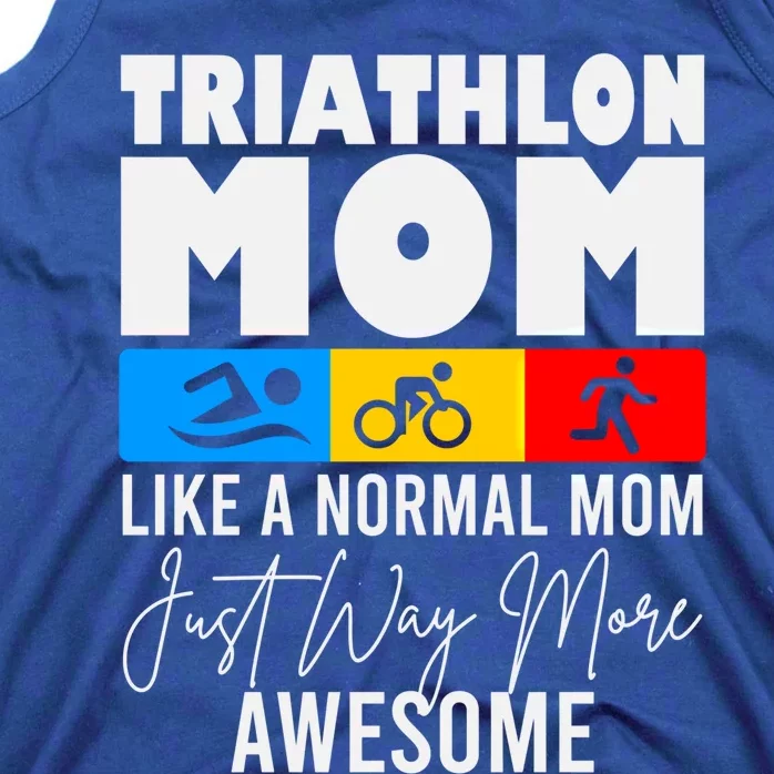 Triathlon Mom Love To Run Bike And Swim Triathlon Gift Tank Top