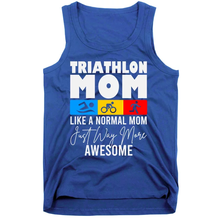 Triathlon Mom Love To Run Bike And Swim Triathlon Gift Tank Top