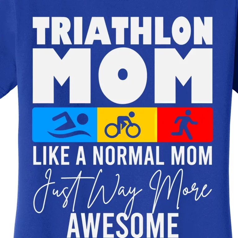 Triathlon Mom Love To Run Bike And Swim Triathlon Gift Women's T-Shirt