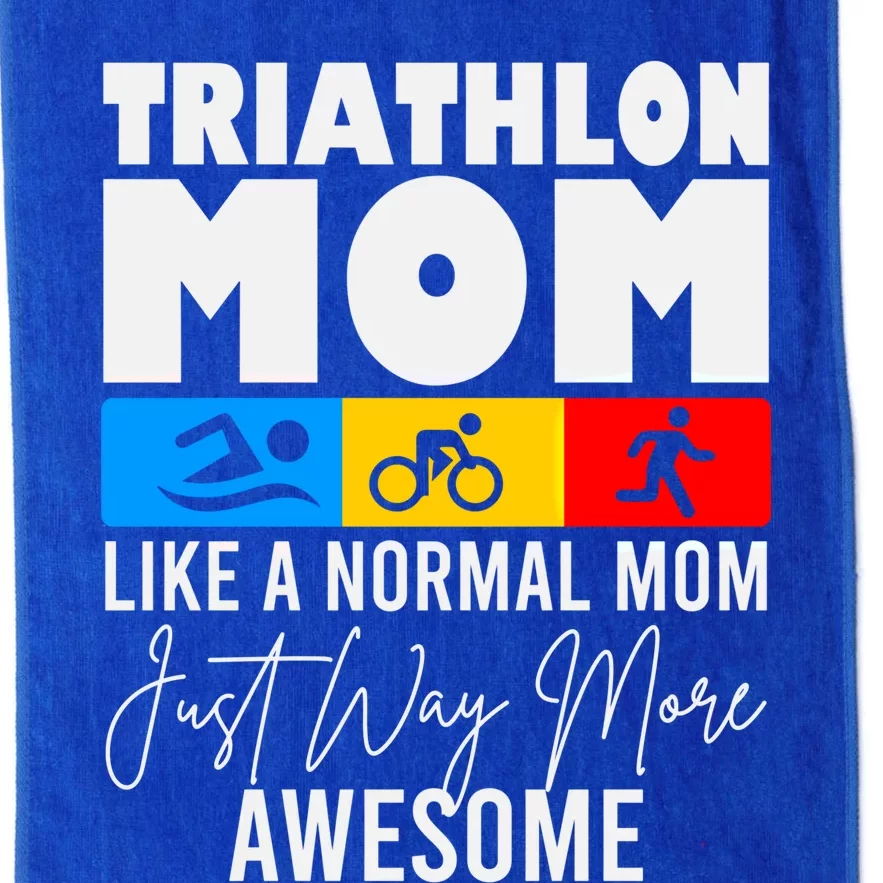 Triathlon Mom Love To Run Bike And Swim Triathlon Gift Platinum Collection Golf Towel