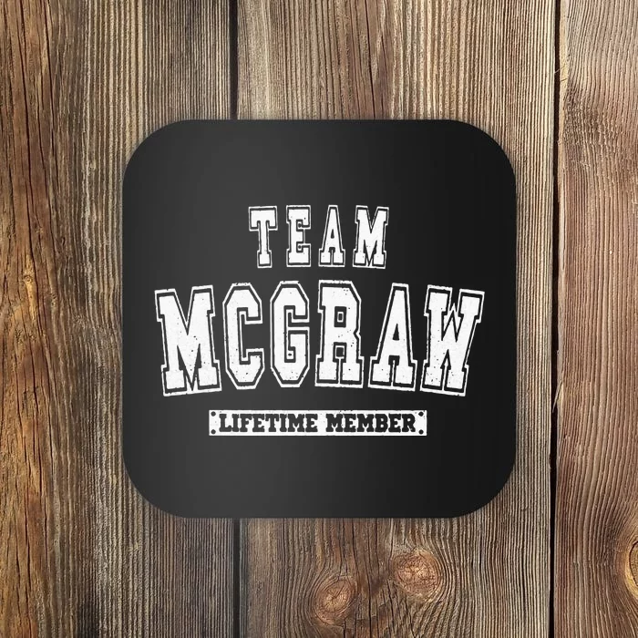 Team MCGRAW Lifetime Member Family Last Name Coaster