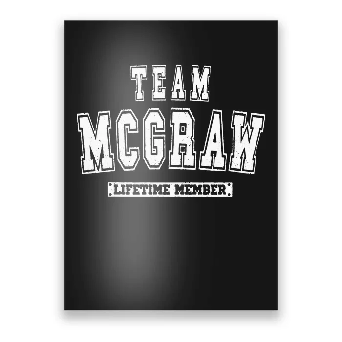 Team MCGRAW Lifetime Member Family Last Name Poster