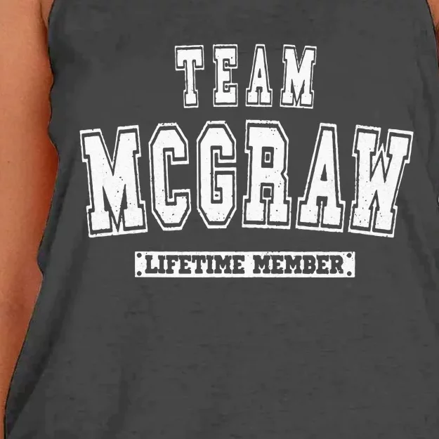 Team MCGRAW Lifetime Member Family Last Name Women's Knotted Racerback Tank