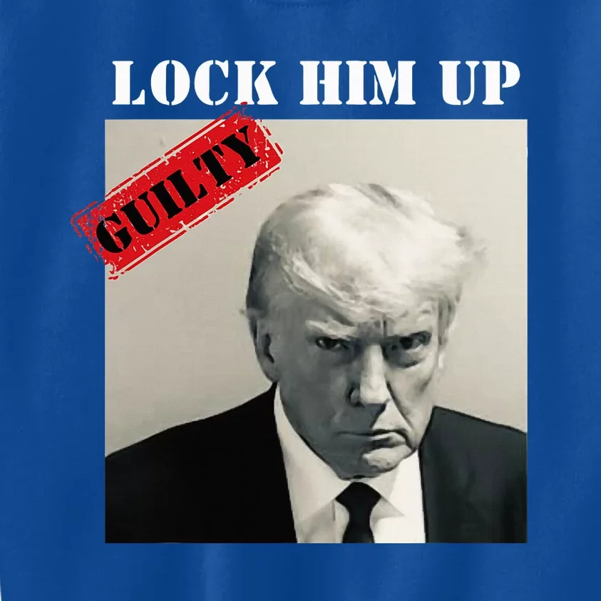 Trump Mugshot Lock Him Up Guilty Jair Prison Kids Sweatshirt