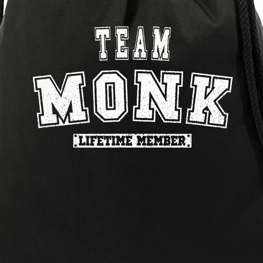 Team Monk Lifetime Member Family Last Name Drawstring Bag